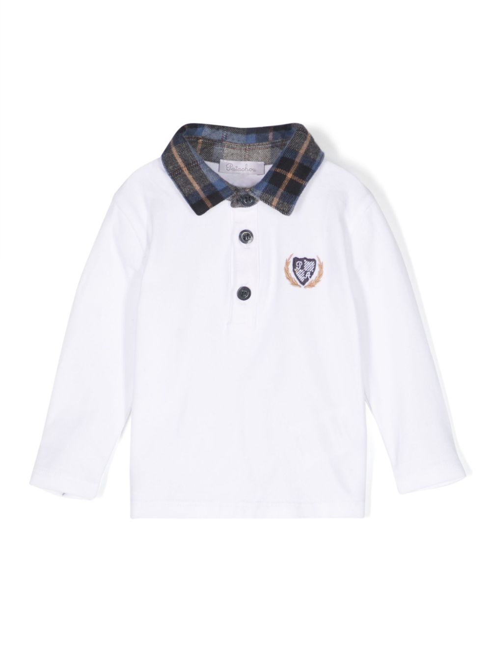 Logo-embroidered cotton polo shirt - White