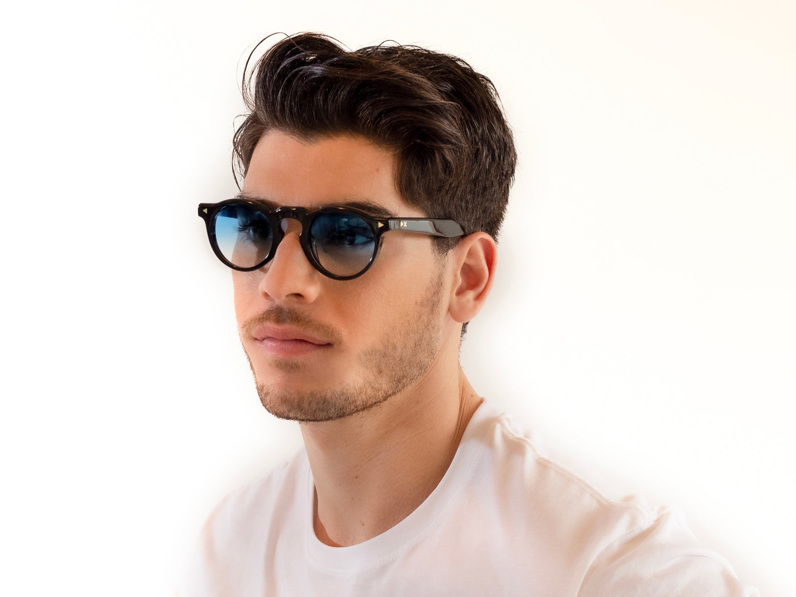 XLAB Unisex XLAB Hokkaido Occhiali da sole Acetato Nero Azzurro Pantos Polarizzata