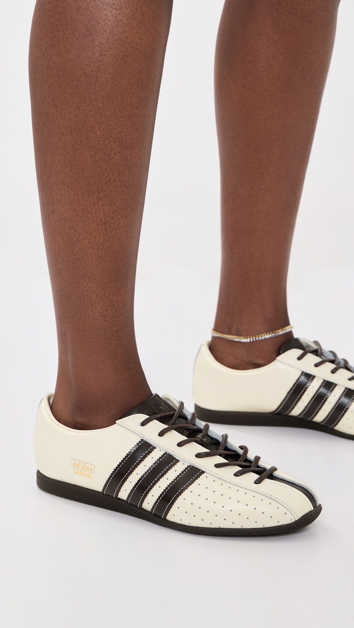 Japan Lux Sneakers Cream White/Coffee/Gold Met