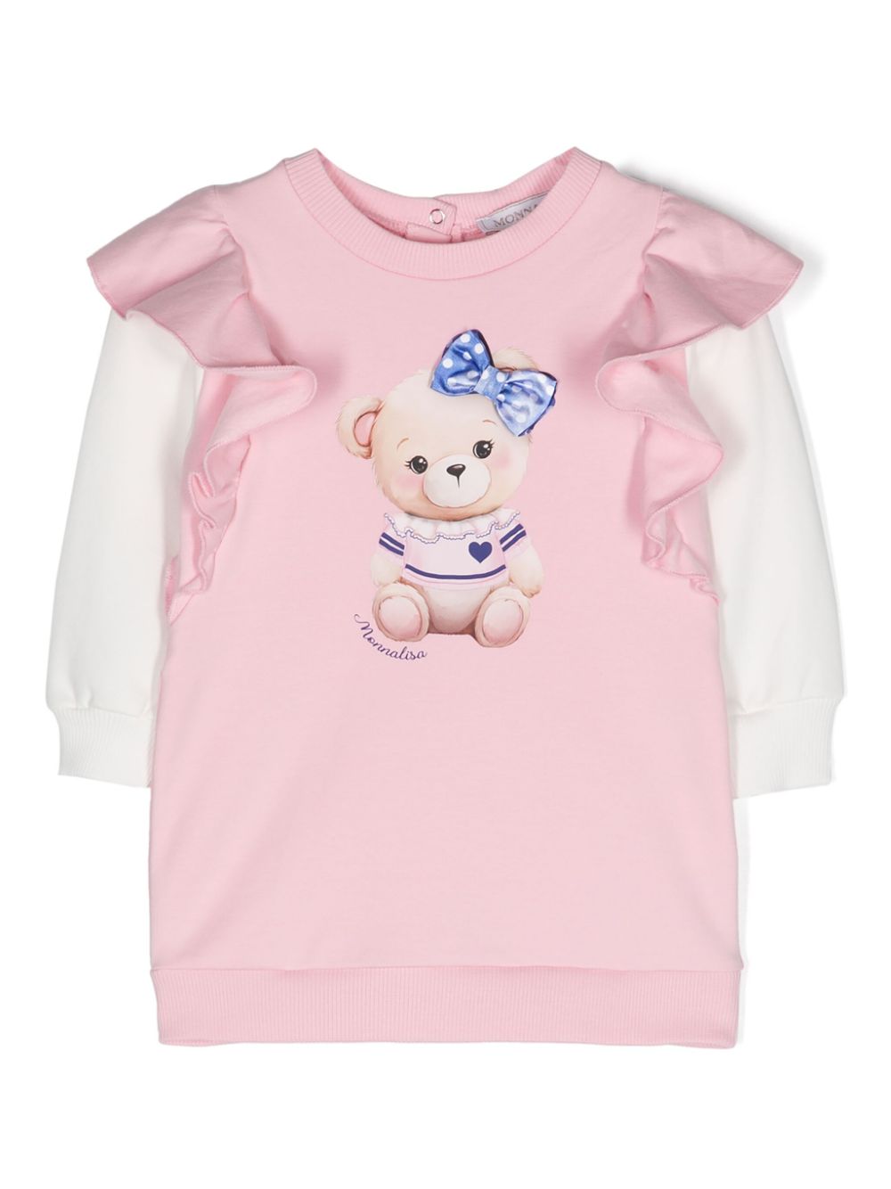 Teddy-bear ruffled sweatshirt - Neutrals