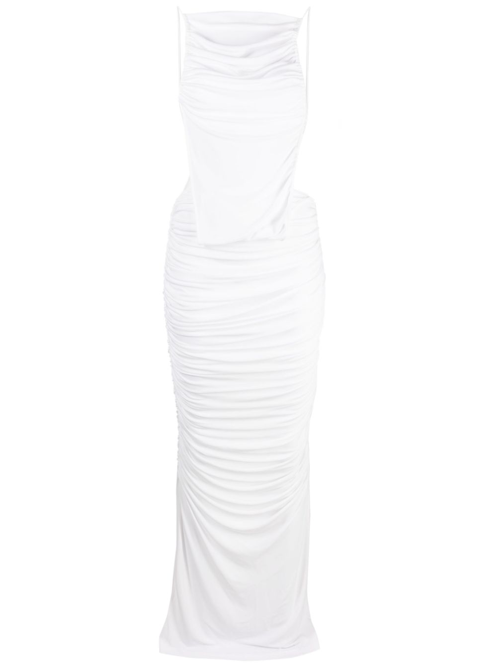 Illusions draped column dress - White