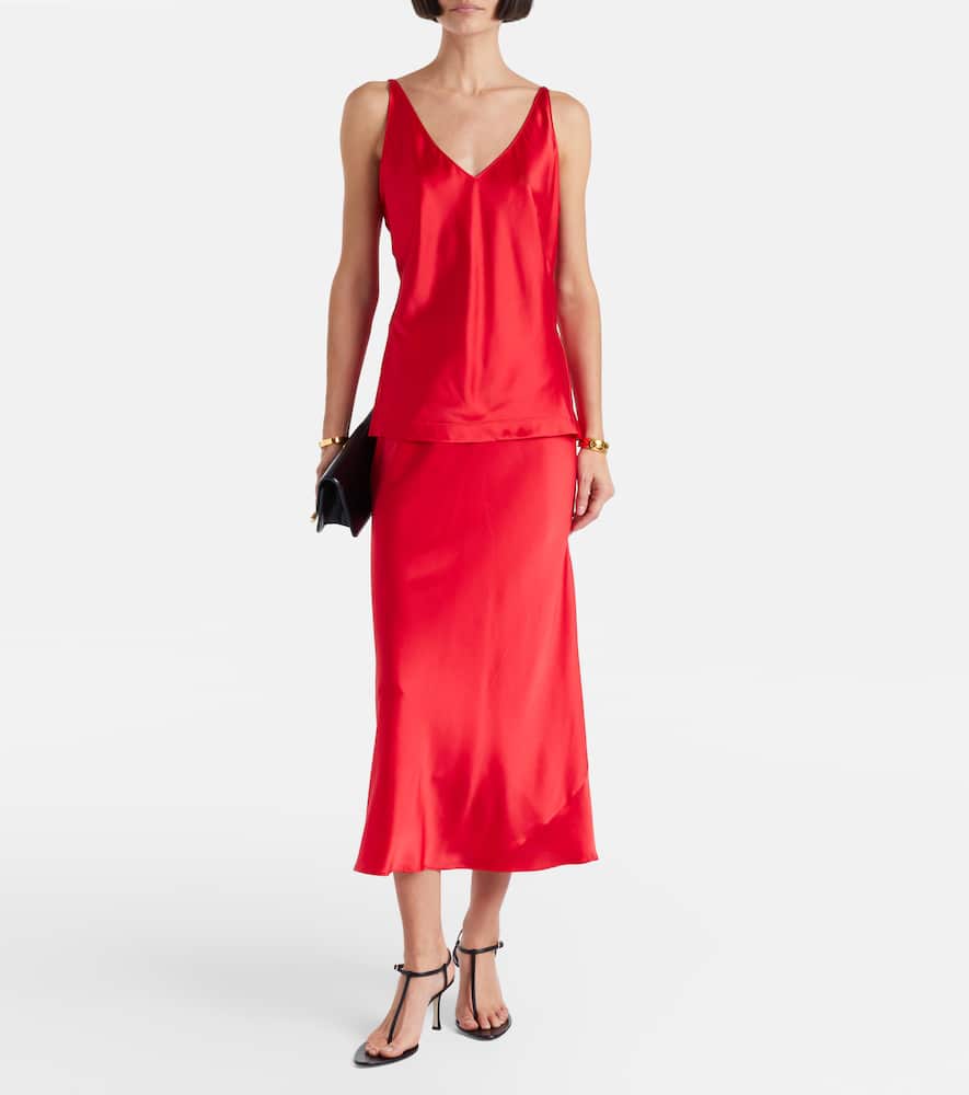Sense Of Shine satin midi skirt