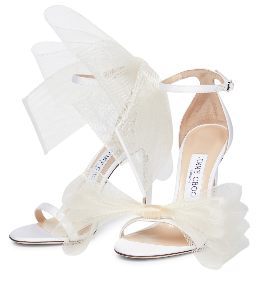 Jimmy Choo Aveline 100 bow-trimmed sandals