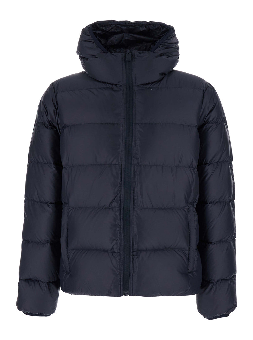 Quilted Technical Fabric Down Jacket — Navy