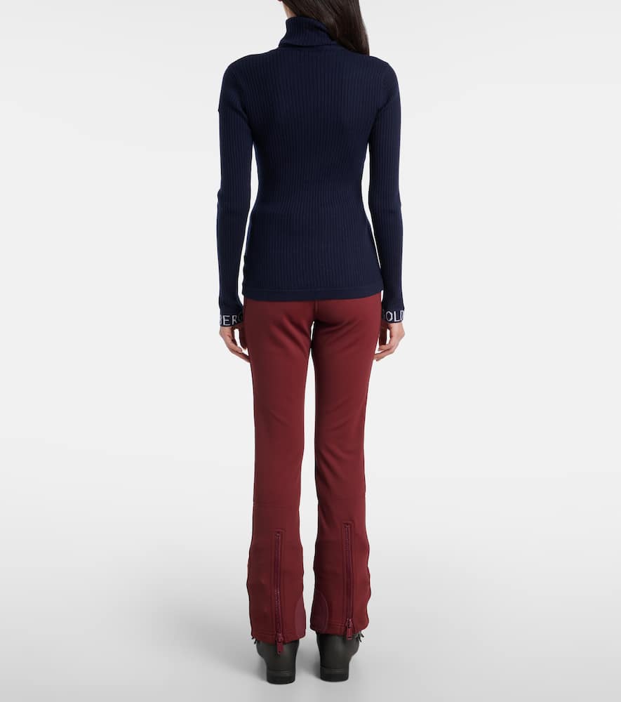 Mira ribbed-knit turtleneck ski top