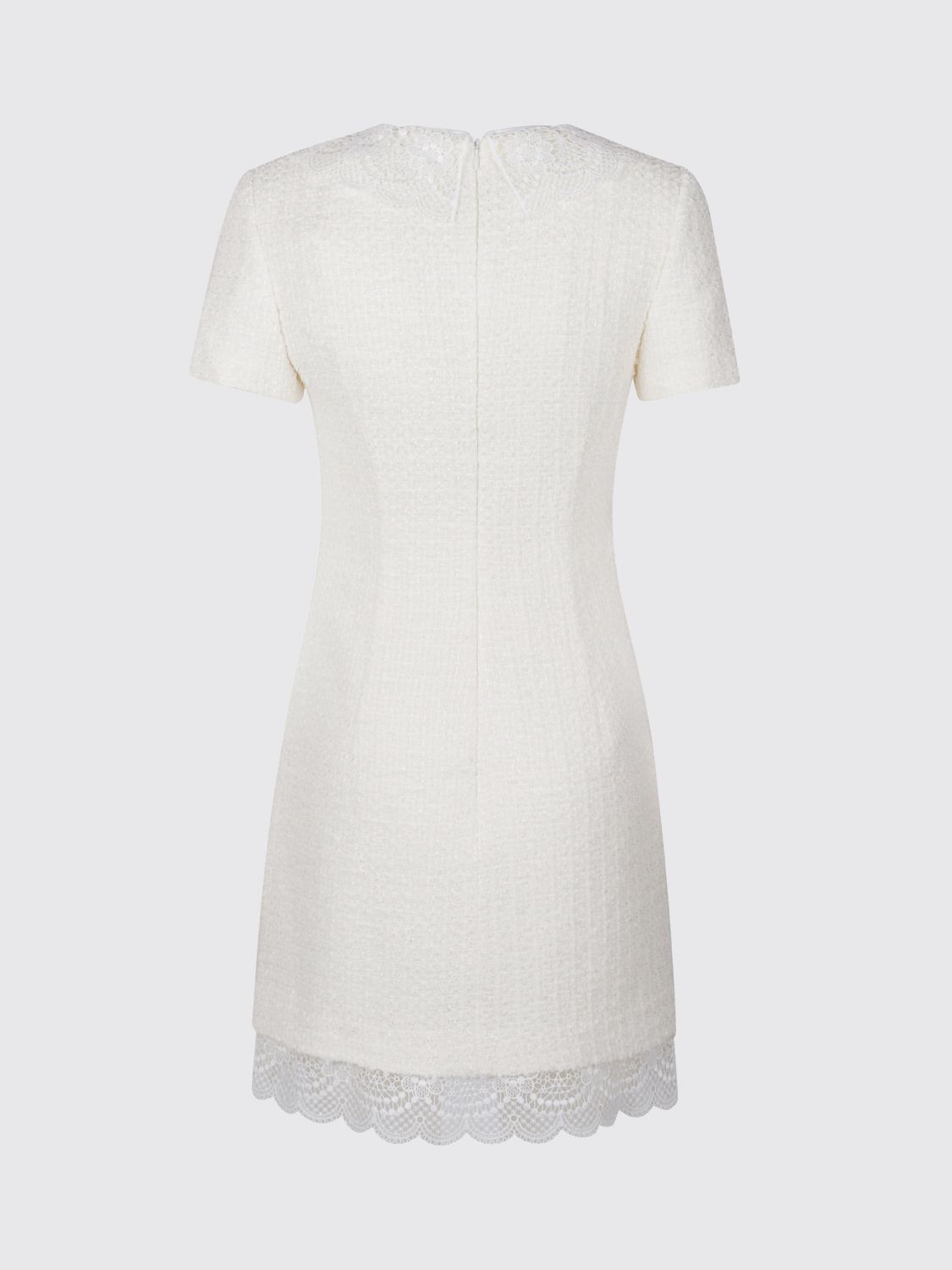 Boucle Lace Trim Mini Dress