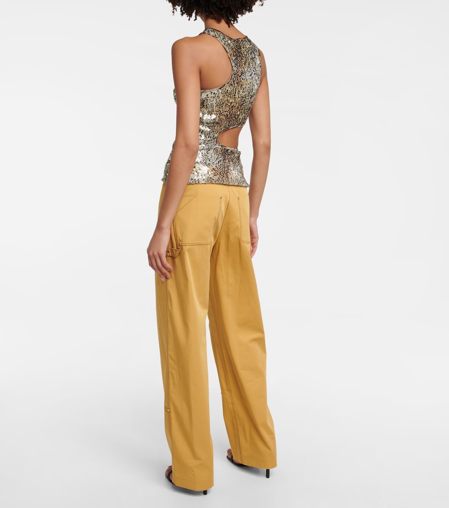 Stella McCartney Sequined cutout tank top
