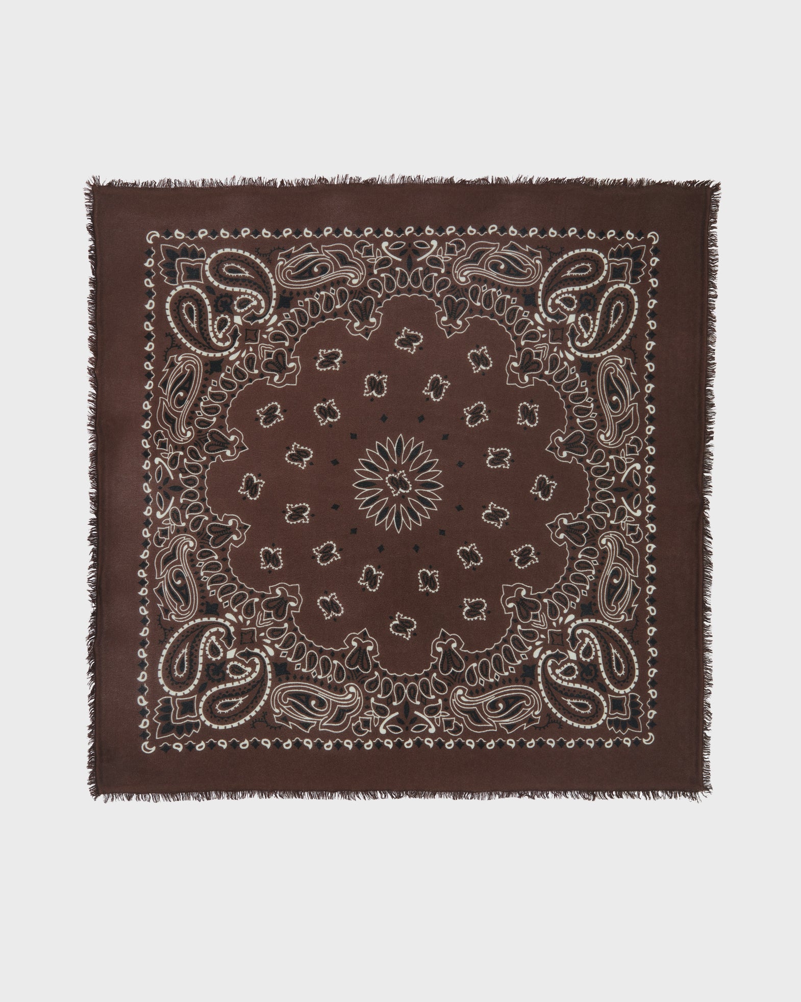 KUJTEN Hachiko Cashmere Bandana Scarf Brown ONESIZE