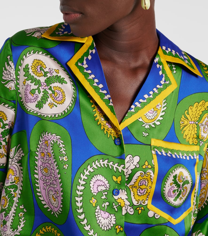 Alémais Printed silk satin shirt