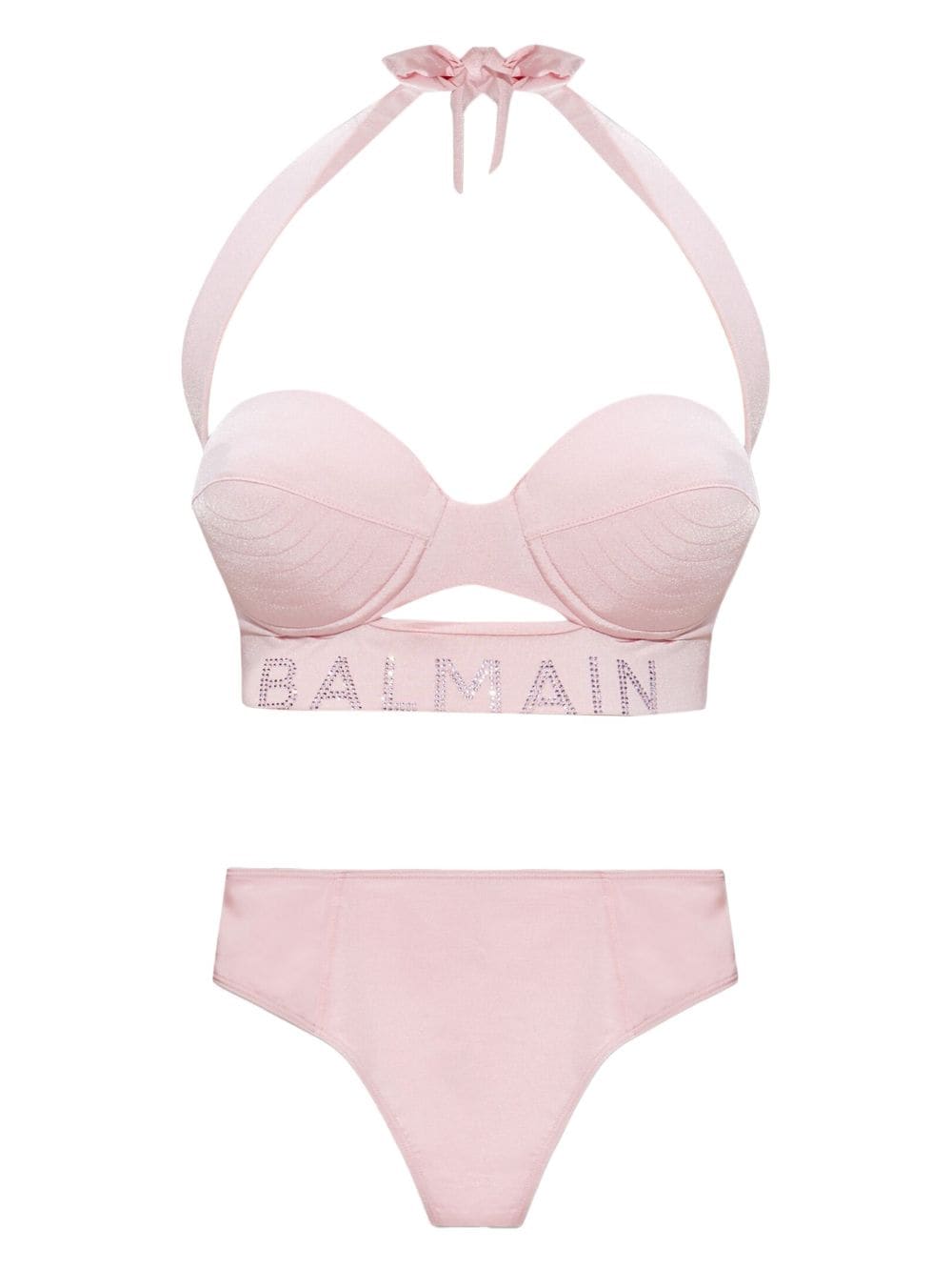 Logo-embellished bikini set - Pink
