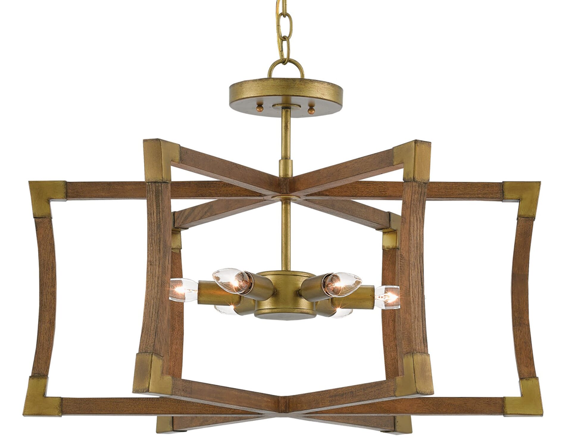 Chestnut Brass Six Light Lantern from the Bastian Collection