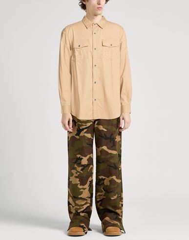 Man Shirt Camel Size L Cotton