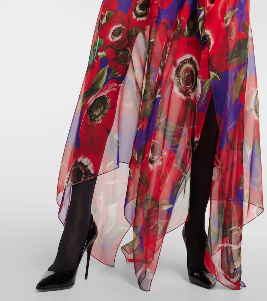 Anemone silk chiffon kaftan