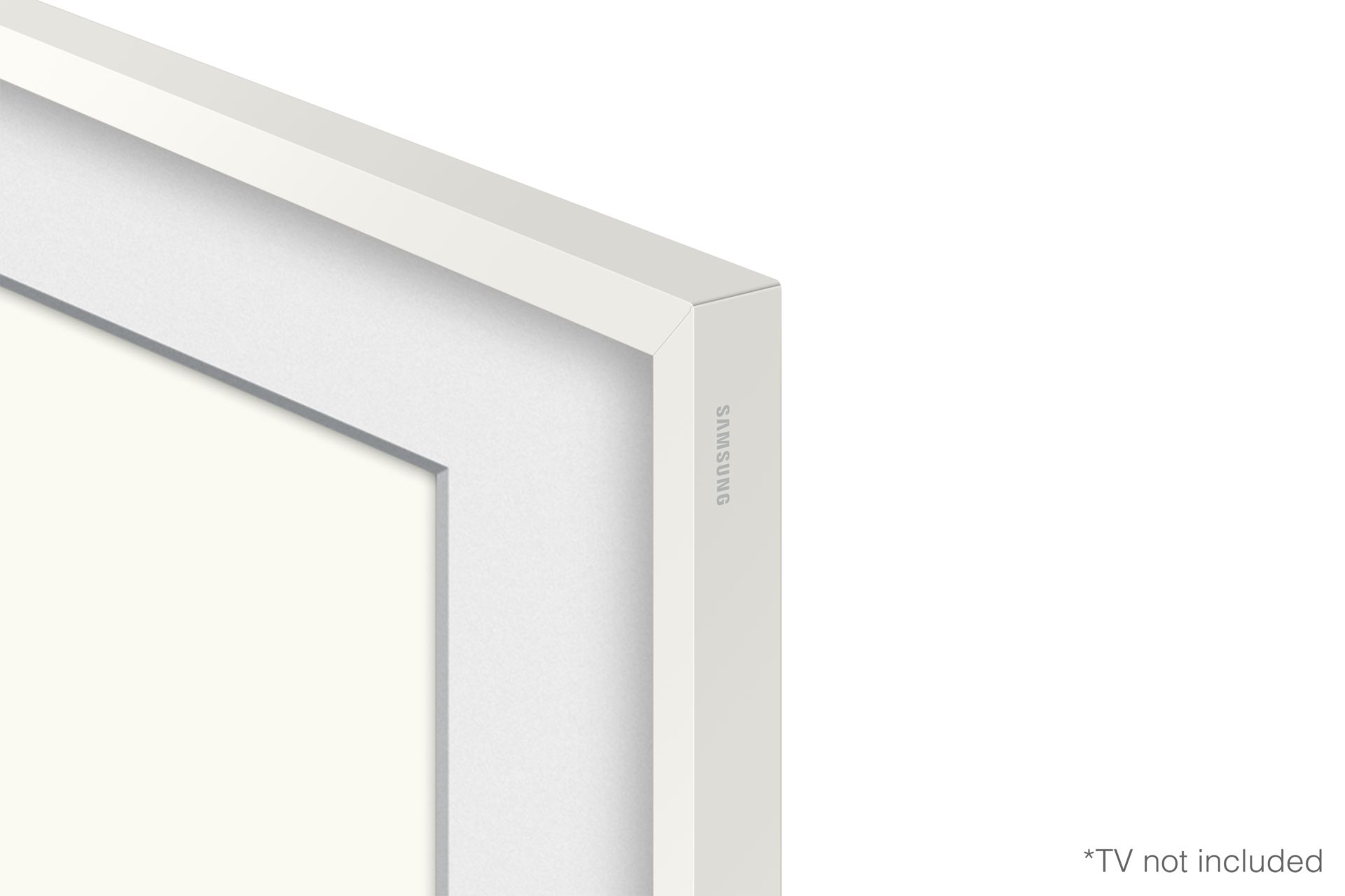"Customisable Modern White Bezel for The Frame 50" TV"