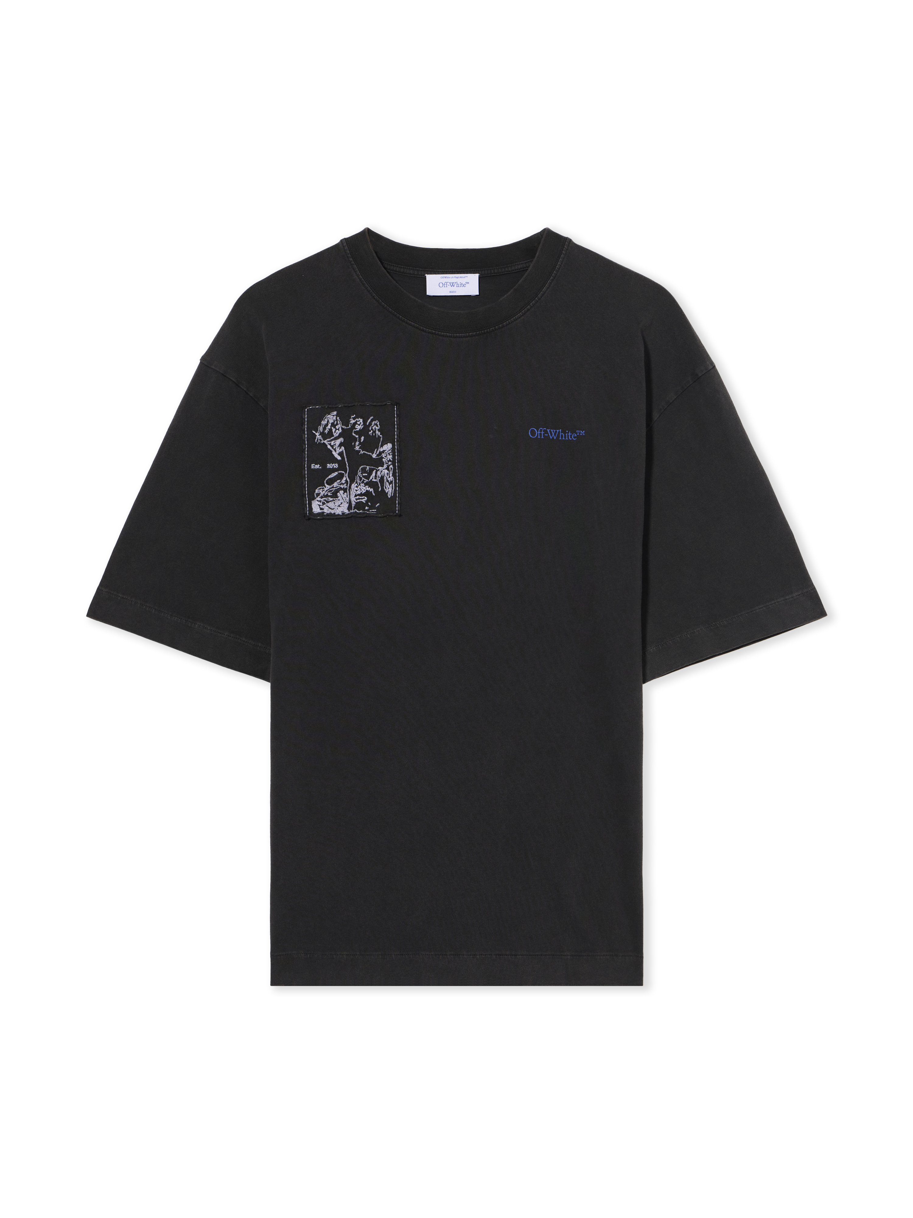 Faded Painting Skate Logo T-shirt - Male T-shirts Vintage Black