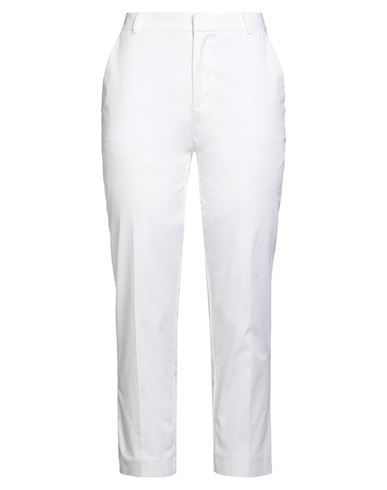 Woman Pants Ivory Size 6 Cotton, Elastane