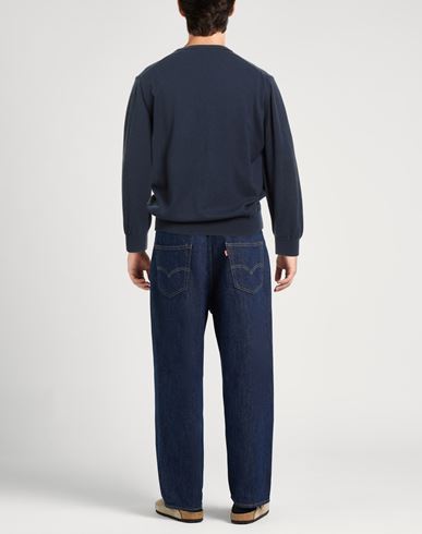 Man Sweater Navy Size 3XL Cotton, Wool
