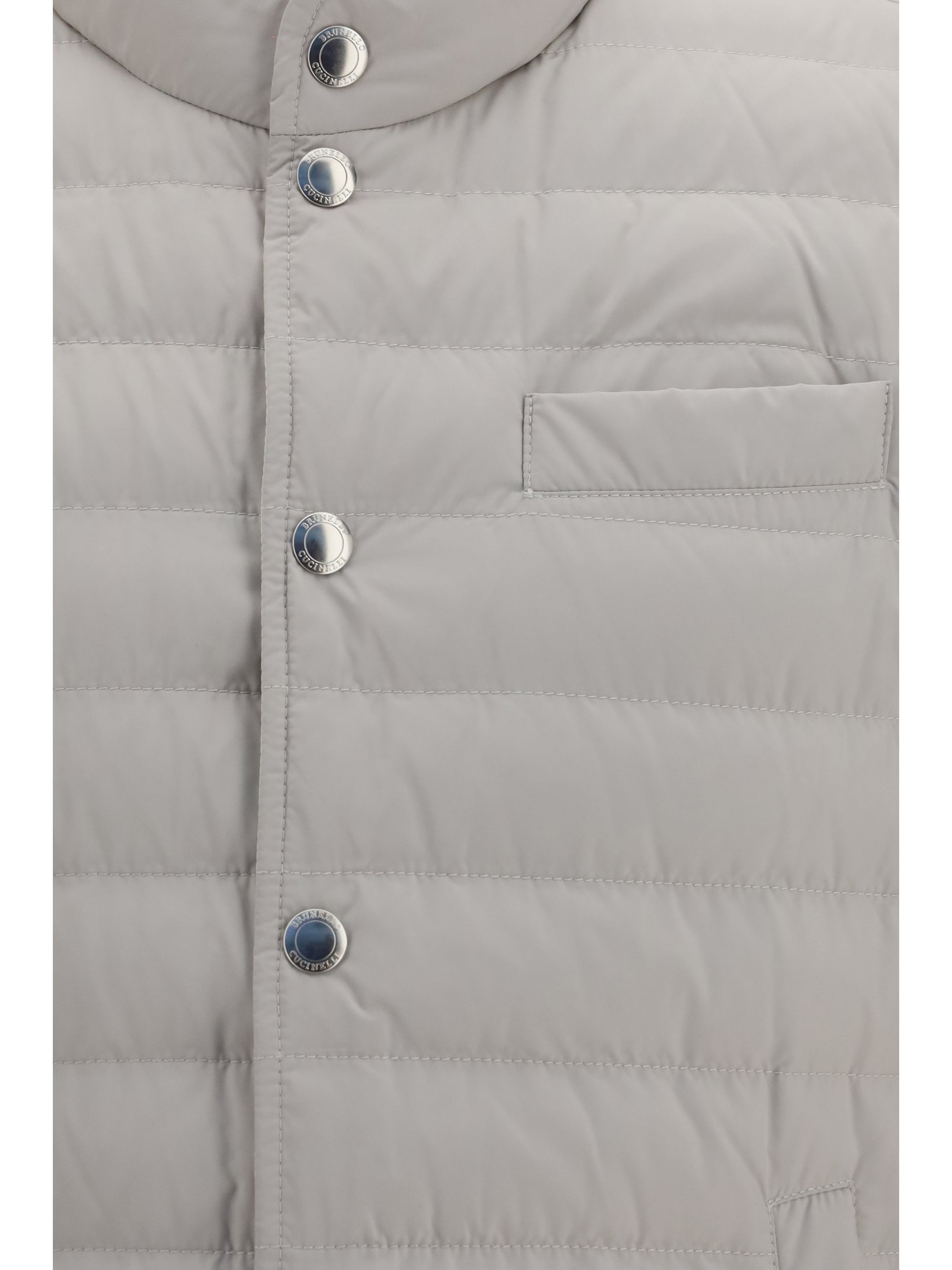 Quilted Padded Padded Gilet — Gray