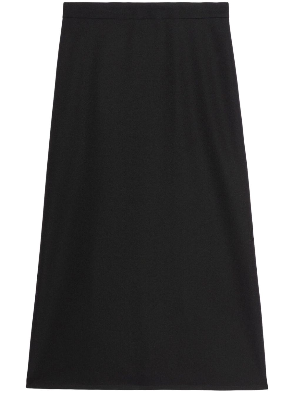 A-line flared wool skirt - Black