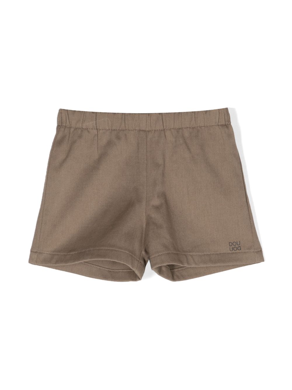 Logo-print twill shorts - Brown