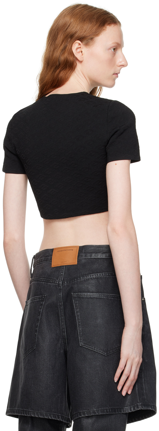 Black cropped t-shirt