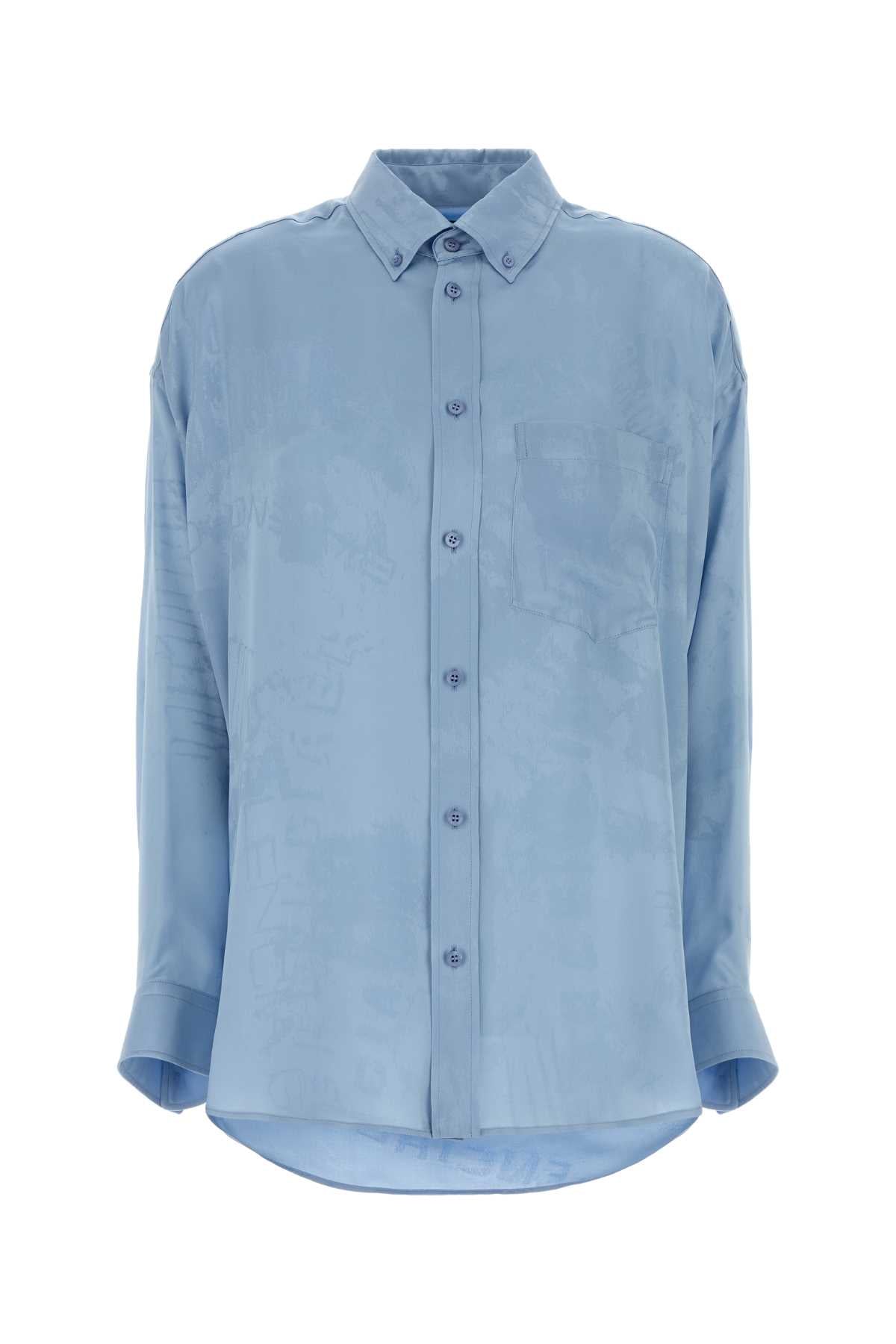 100% Silk Shirt — Blue