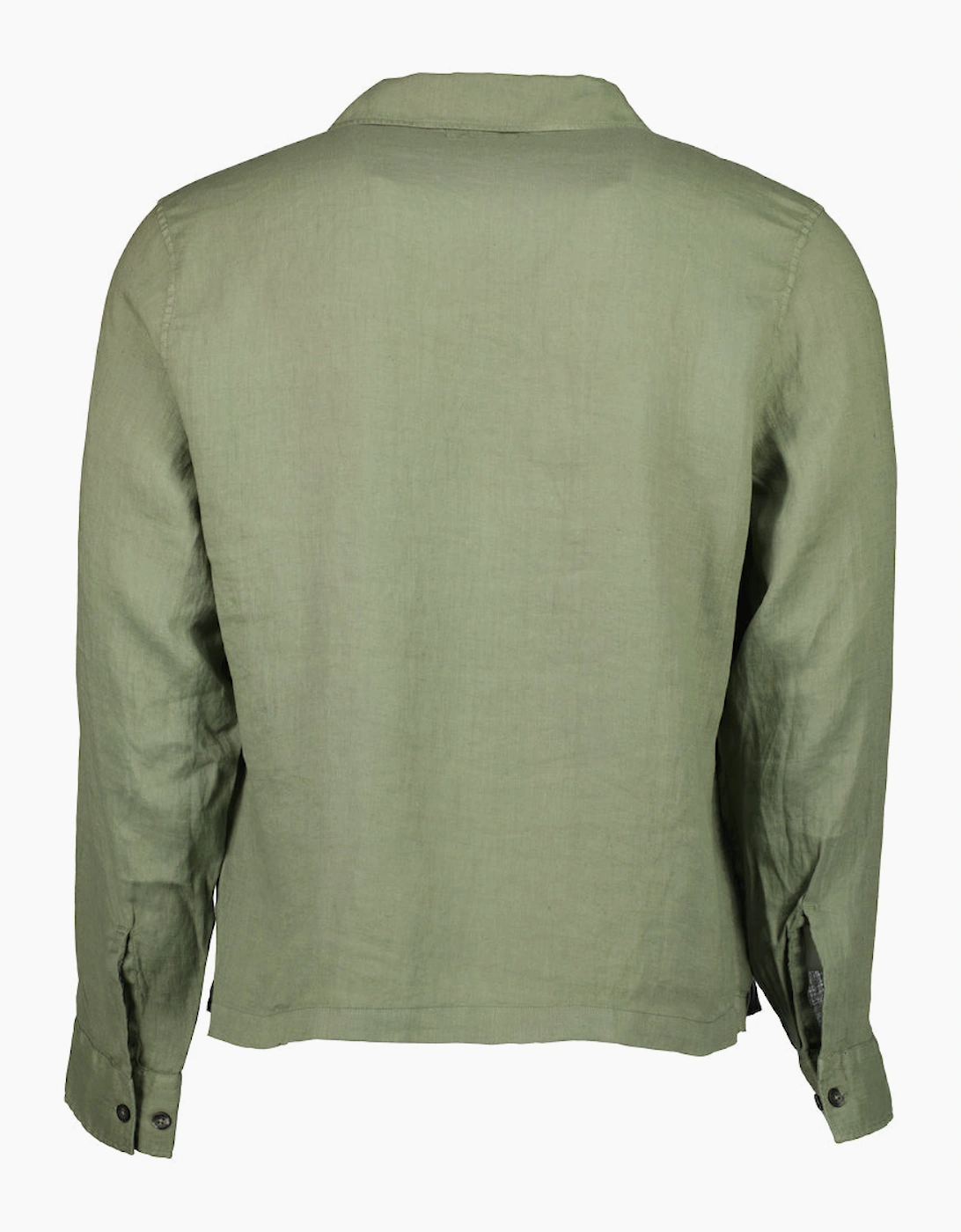 CP Company Men's Long Sleeve Linen Overshirt - Green - : 44/Regular
