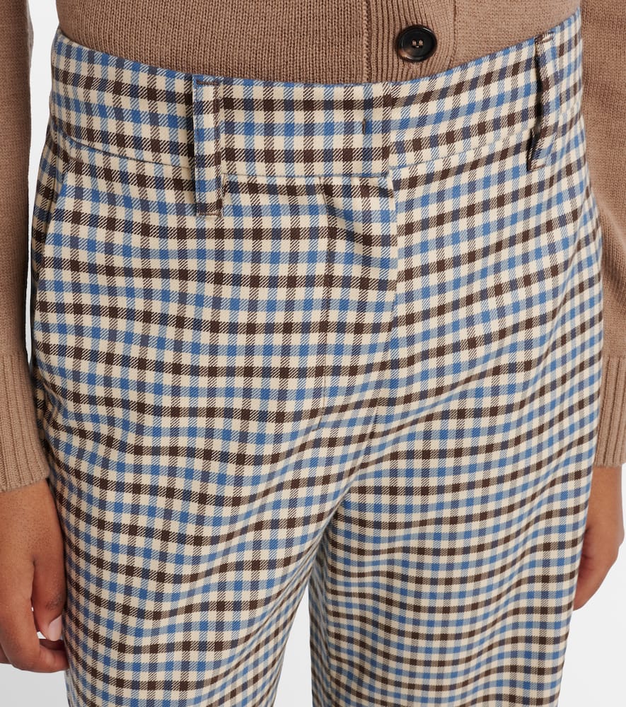 Michelle wool and cotton wide-leg pants