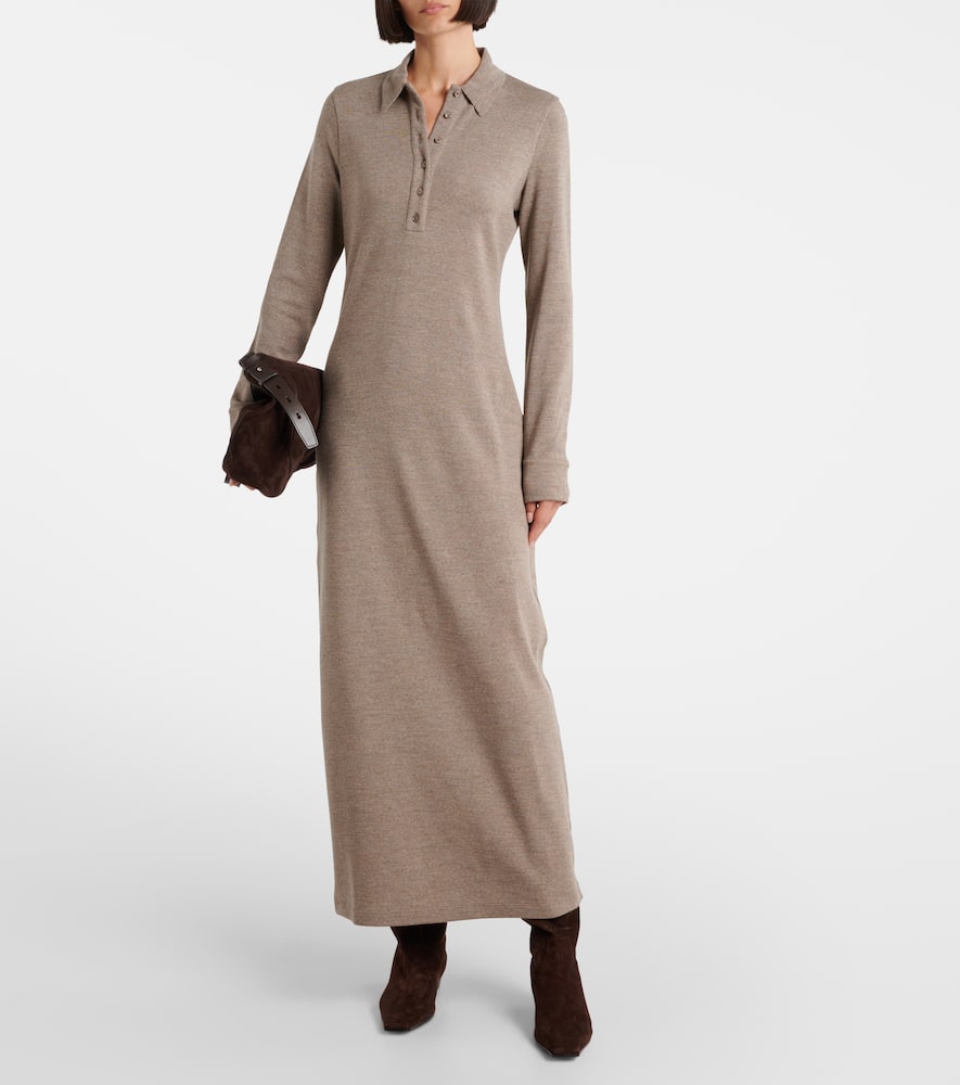 Wool jersey polo dress