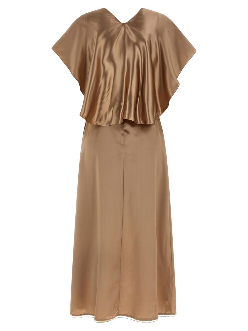 Dress With Cape Dresses Beige