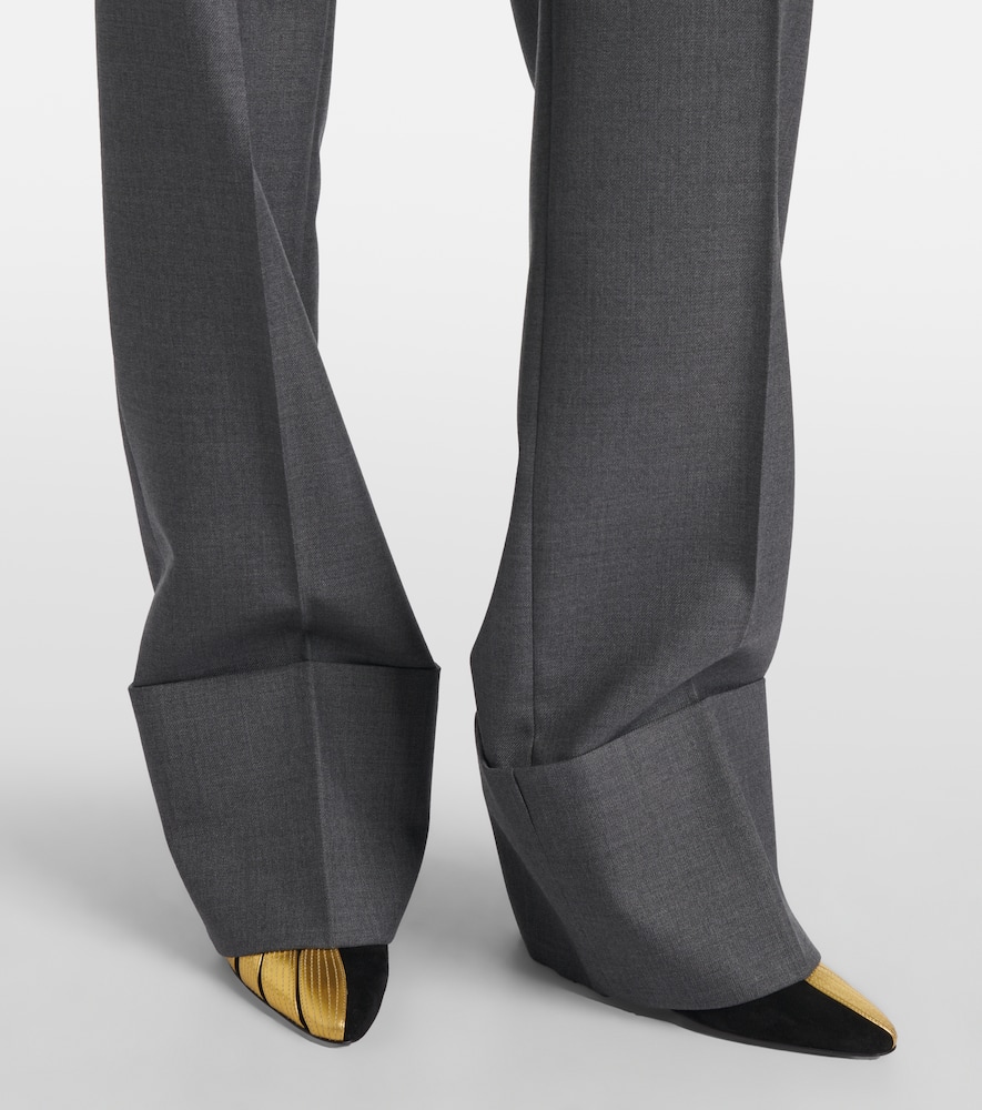 High-rise wool straight pants