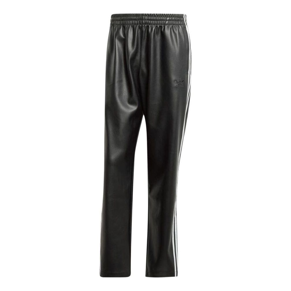 Faux Leather Adicolor 3-Stripes Firebird Track Suit Pants Asia Sizing 'Black'
