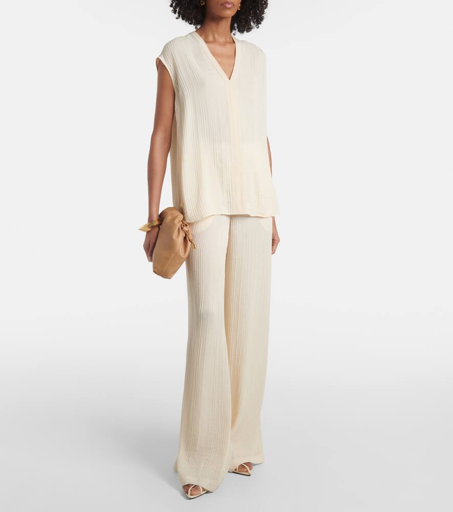 Mawn pleated jacquard wide-leg pants