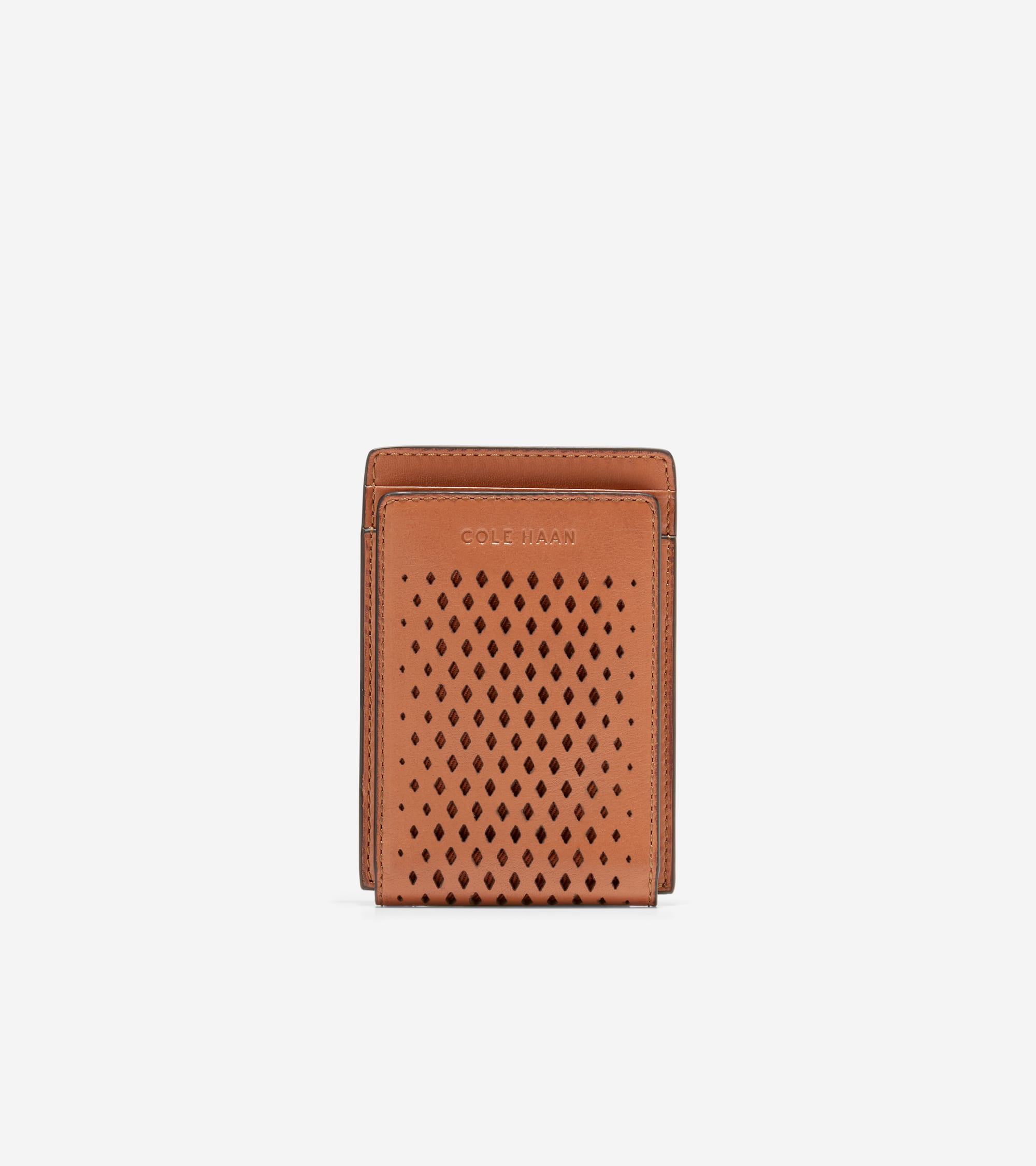 Men's Washington Perforated Card Case - Brown
