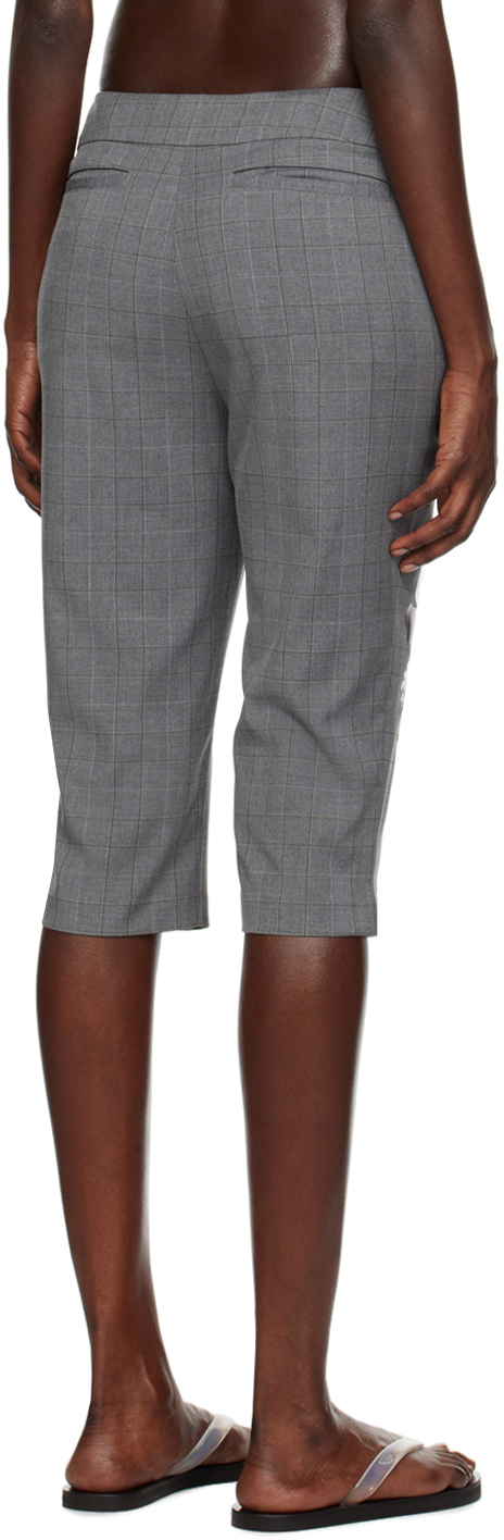 I'm Sorry by Petra Collins SSENSE Exclusive Gray Mimi Wade Edition Prince Wales Printed Shorts
