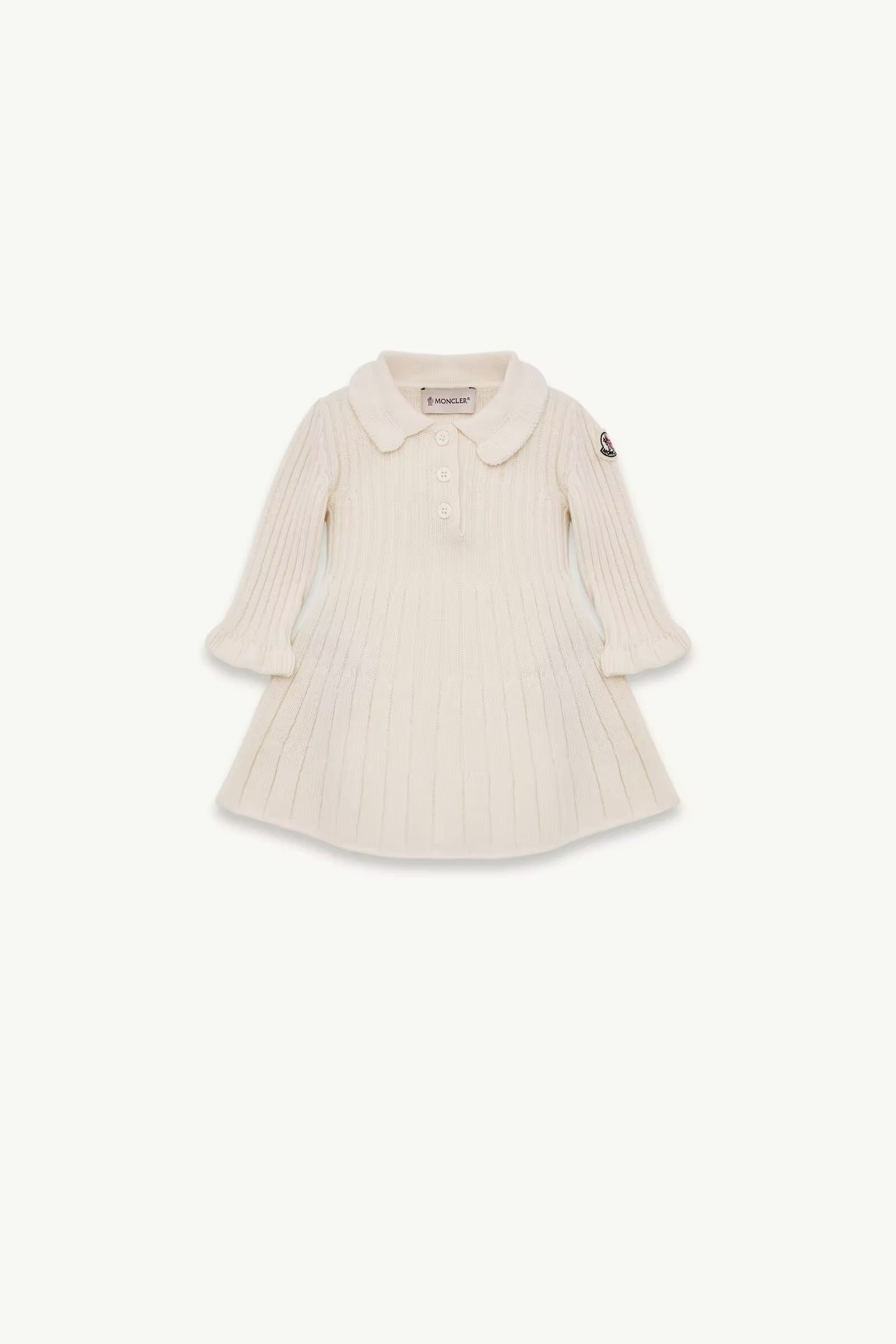 Kids Wool-Cashmere Rib Knit Polo Collar Sweater with Button Front