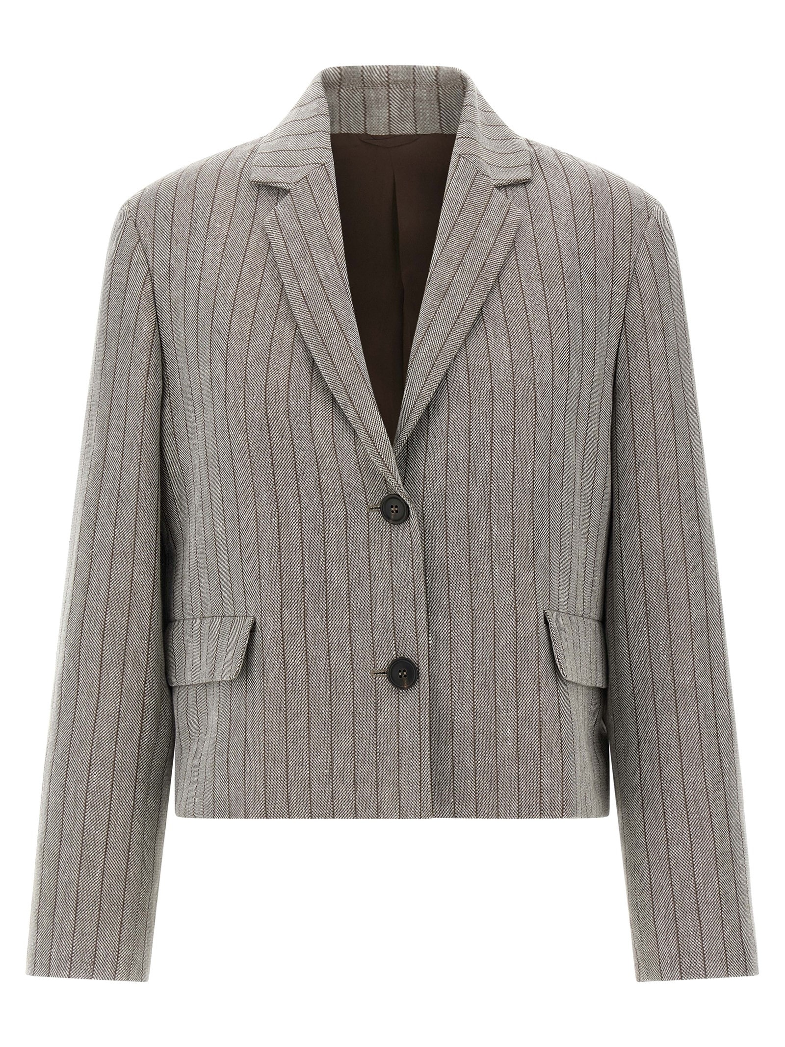 Brunello Cucinelli striped blazer - Grey
