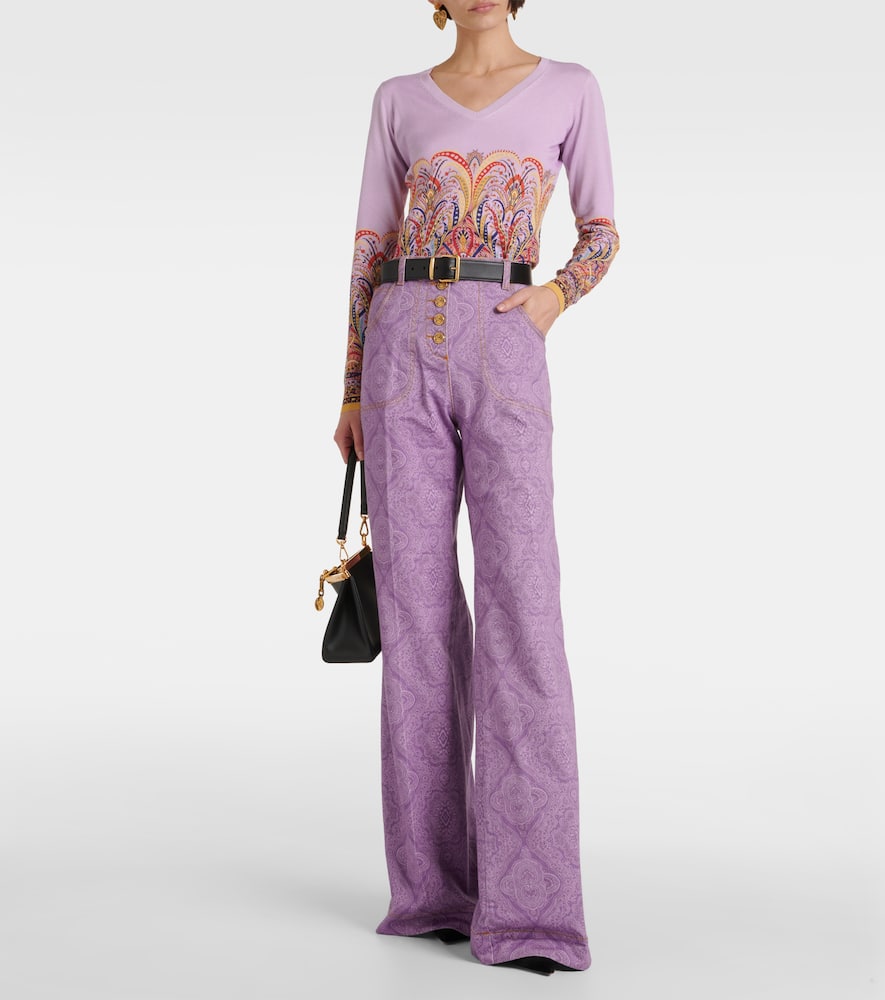 Printed silk-blend sweater