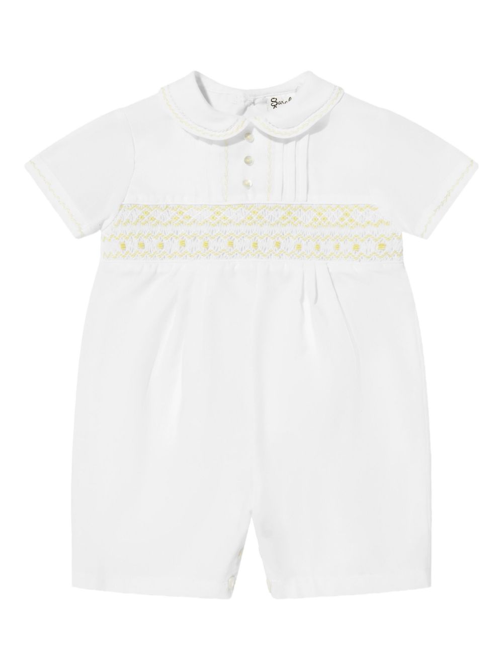 Embroidered romper - White