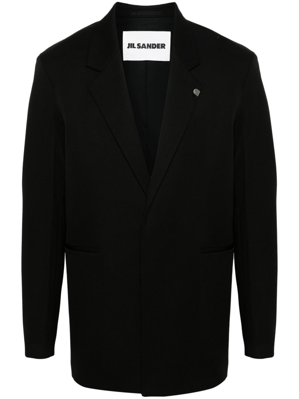 Single-breasted wool blazer - Black
