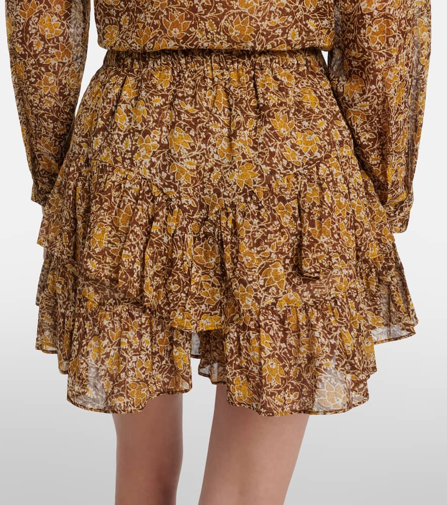 Jocadia floral tiered cotton voile shorts