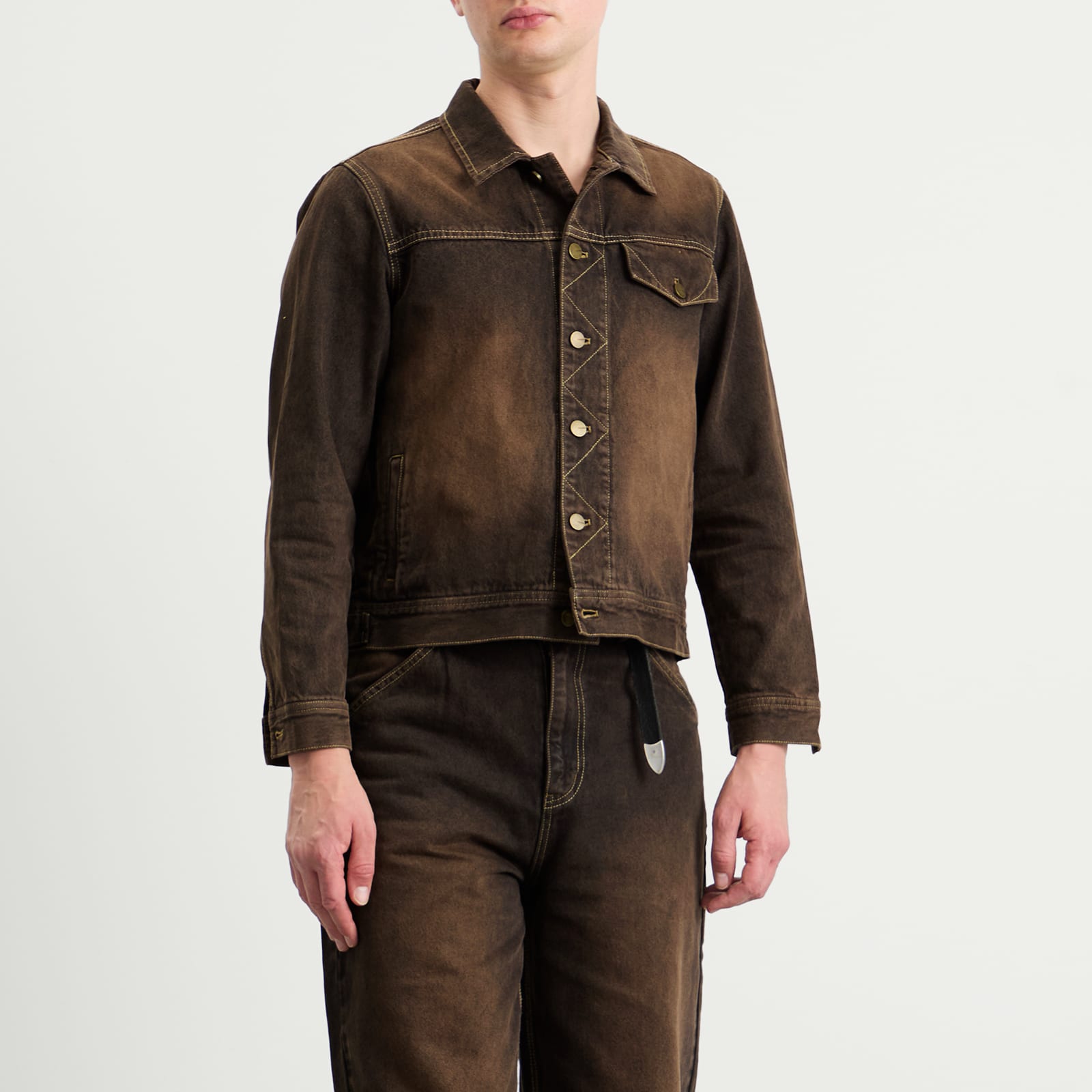 Men's Arch Denim Jacket Brown Overdye