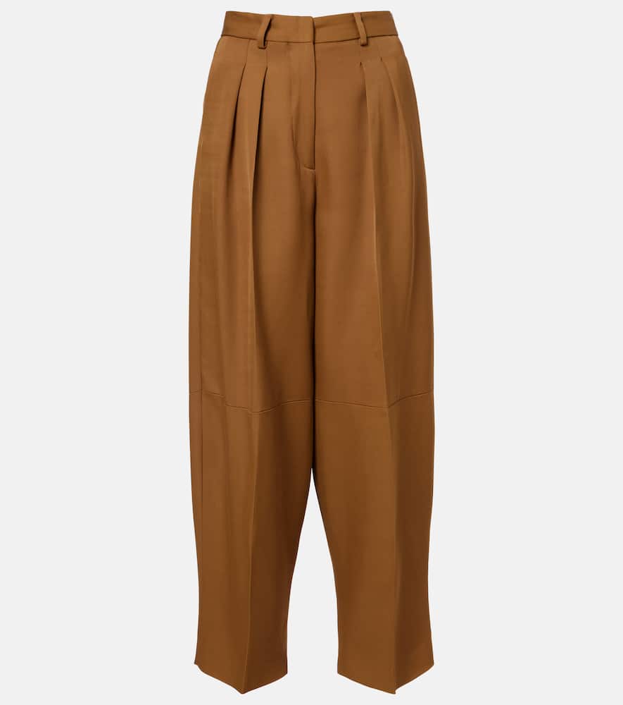 Dash cropped barrel-leg pants