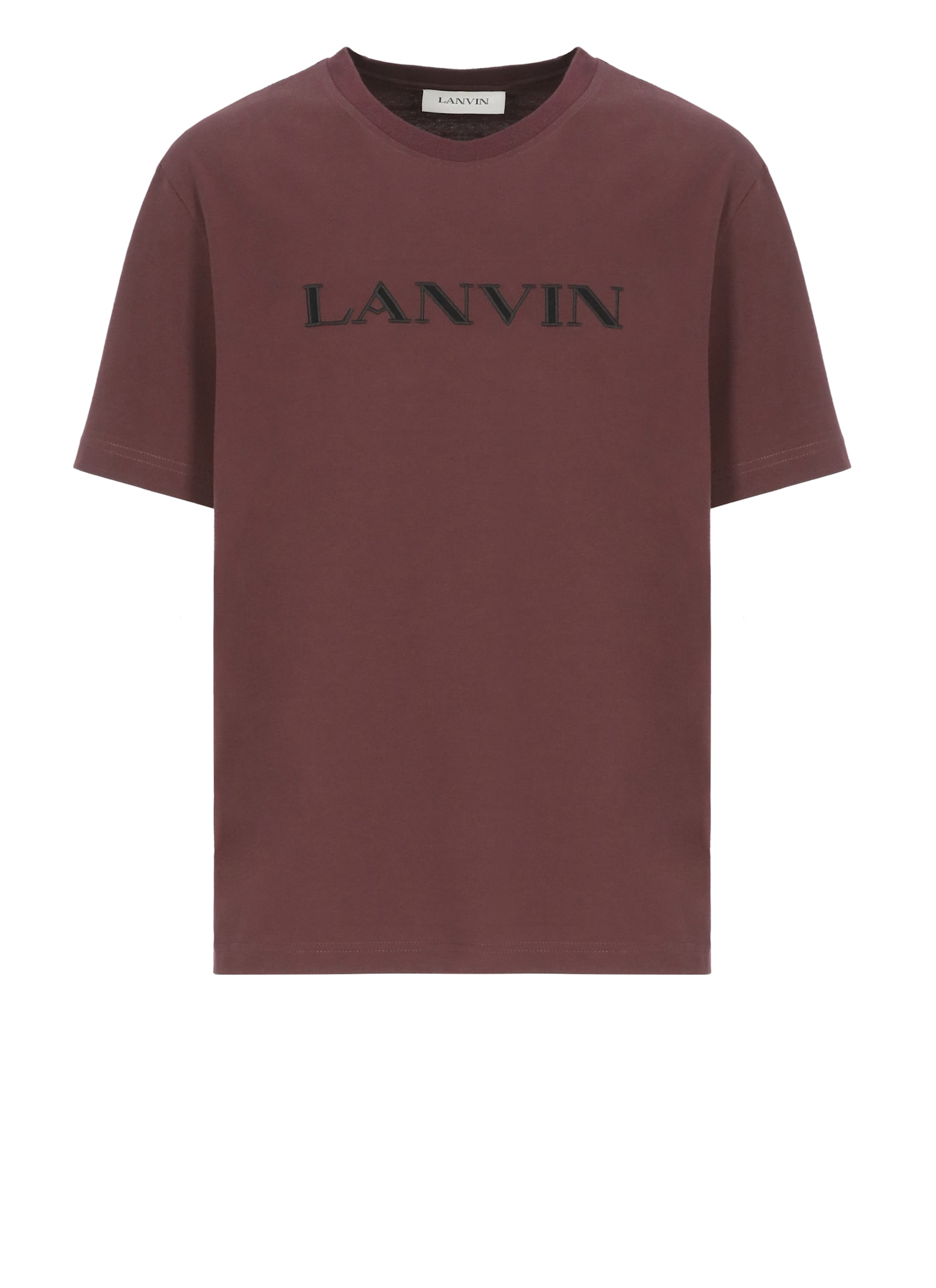 Men'S Bordeaux Logo Embroidered T-Shirt