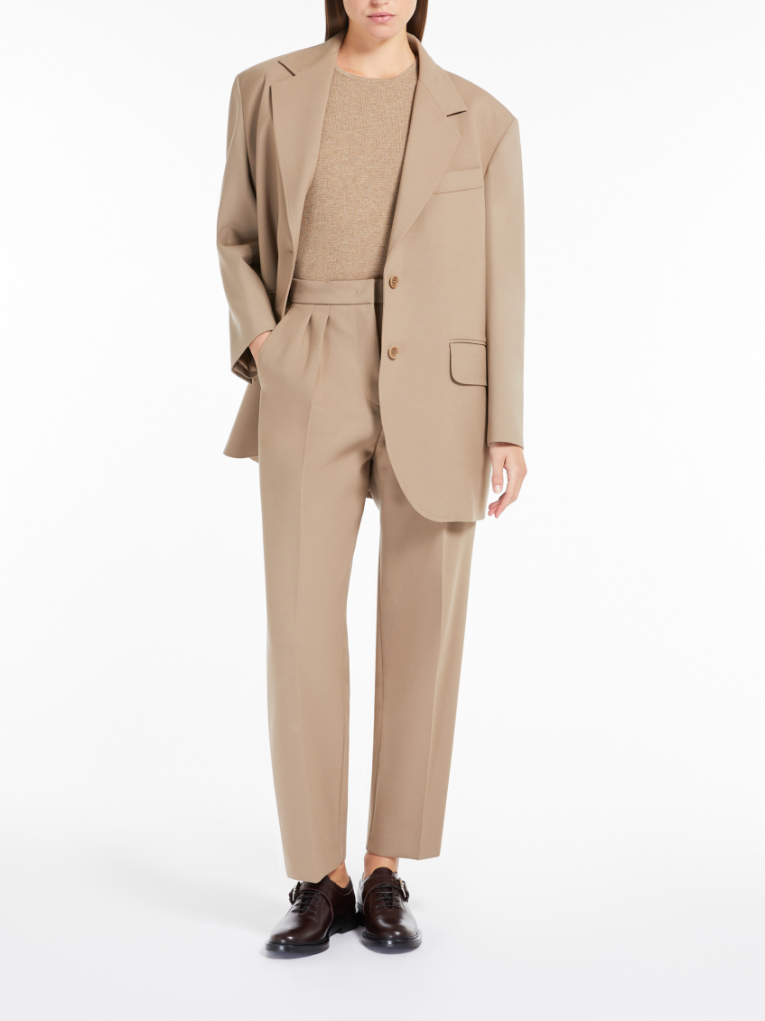 Beige High-waisted trousers
