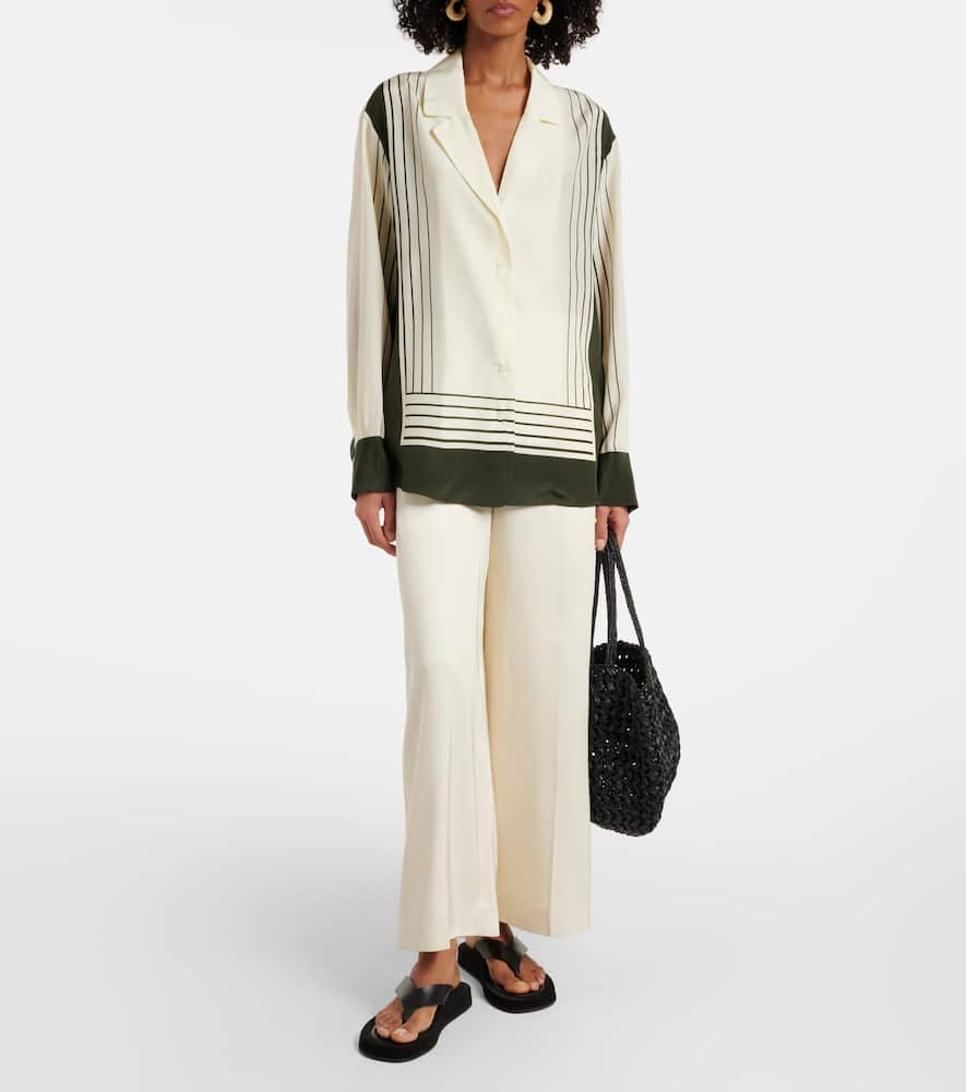 Leilana striped silk crêpe de chine shirt