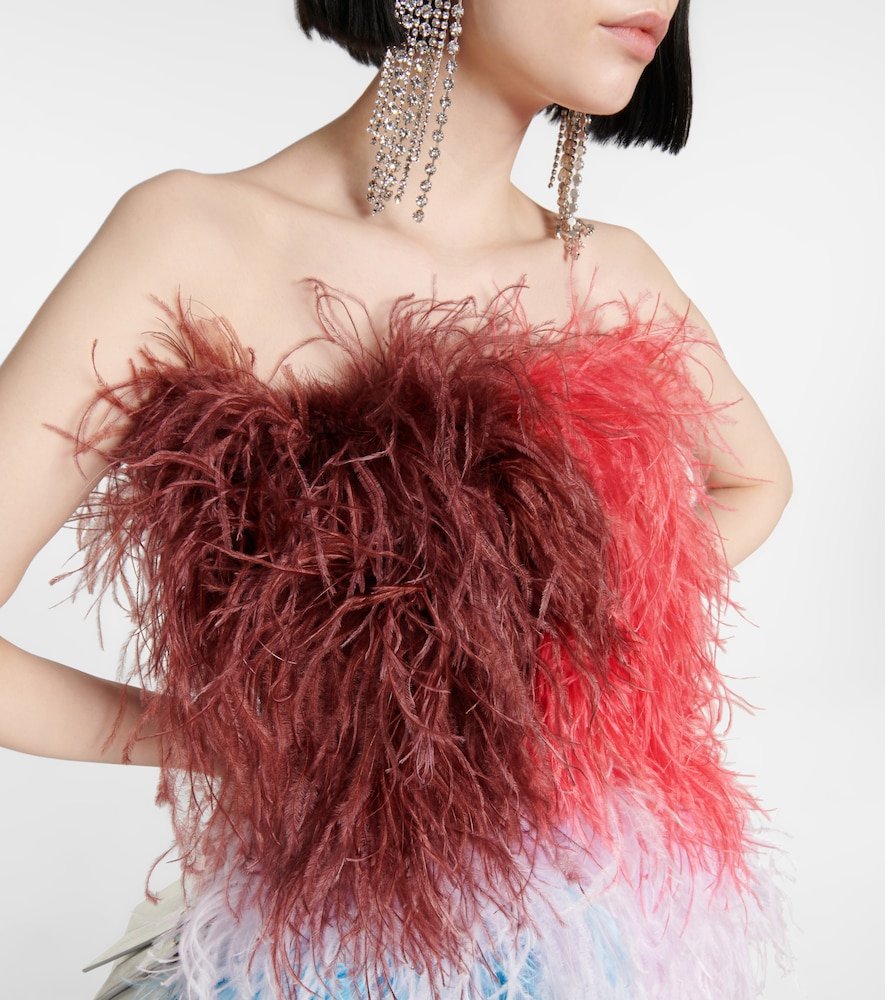 Keri feather-embellished minidress