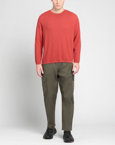 Man Sweater Tomato red Size L Virgin Wool