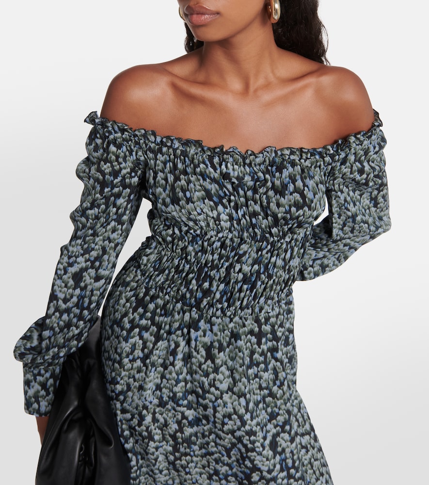 Lillian printed silk midi dress