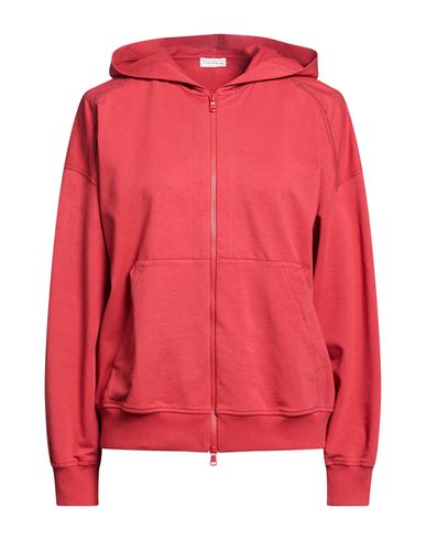 Woman Sweatshirt Brick Size S Cotton, Elastane